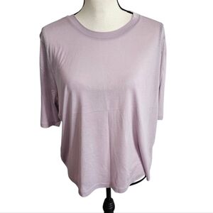 Vince Light Purple Violetta Elbow Sleeve Crewneck Top NEW Plus Size
